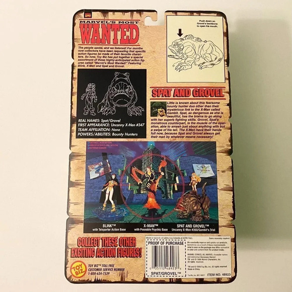 Vintage 1998 Marvels Most Wanted Spat and Grovel Xmen  Action Figure Toy Biz - Picture 9 of 16
